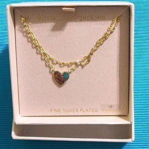 Olivia and Jackson tiny gold heart necklace/pendant